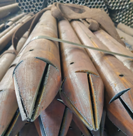 神农架出尖打孔加工无缝注浆钢花管注浆管厂家